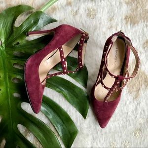 Banana Republic Studded Heels in Burgundy